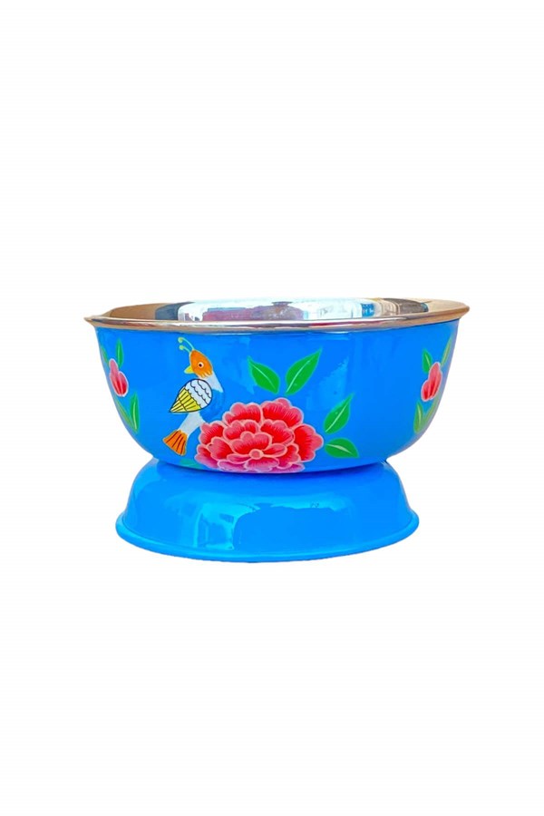 Enamel bowl 13 cm blue bird