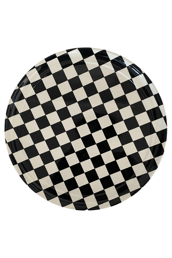 Enamel tray checkered