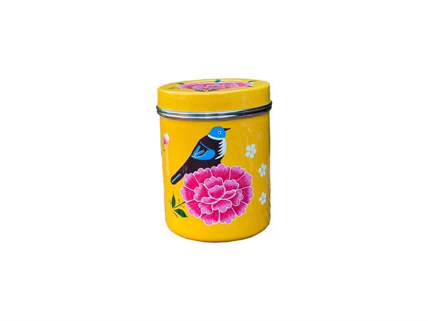 Enamel small coffee box yellow bird